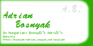 adrian bosnyak business card